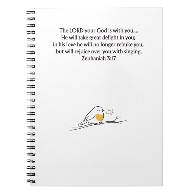 Zephaniah 3:17 Christian Journal Notebook (Front)