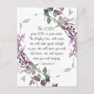 Zephaniah 3:17 He Rejoice over you Postcard