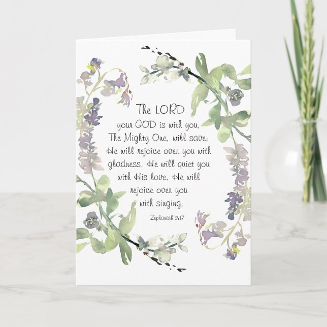 Zephaniah 3:17 He will Rejoice over You Card (Front)
