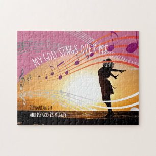 Zephaniah 3:17 MY GOD SINGS OVER ME Personalised Jigsaw Puzzle