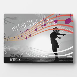 Zephaniah 3:17 MY GOD SINGS OVER ME Personalised Plaque