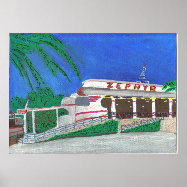 Zephyr Roller Coaster at the Beach Poster (Front)