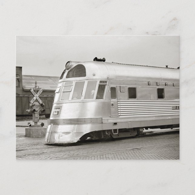 Zephyr Streamlined Train, 1939 Postcard (Front)