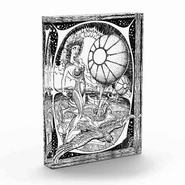 Zephyrelle Line Illustration Acrylic Block (Left)