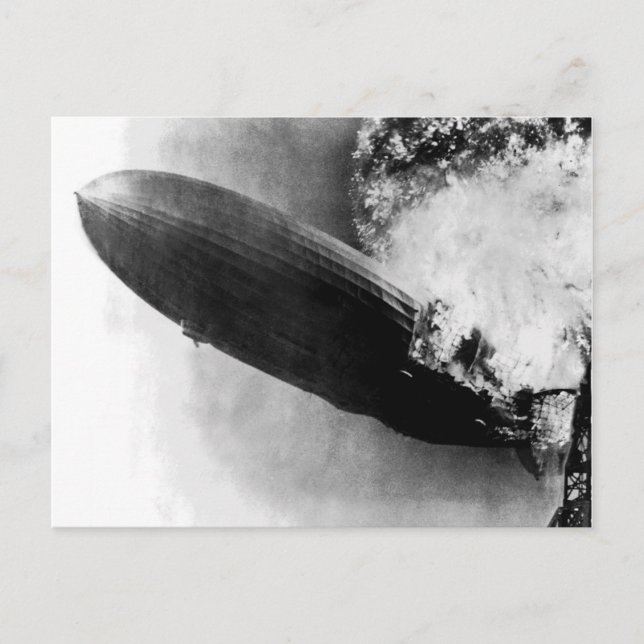 Zeppelin Burning Postcard (Front)