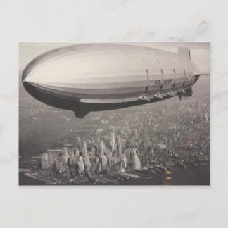 Zeppelin over New York City Postcard