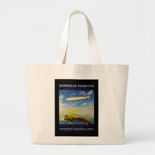Zeppelin Trips ~ Over Sea and Land Large Tote Bag