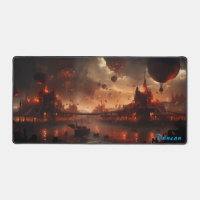 Zeppelins in Flames Steampunk Spectacle