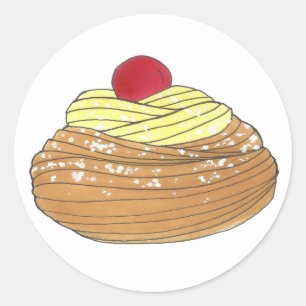 ZEPPOLE Italian Fried Dough Pastry Bakery Foodie Classic Round Sticker
