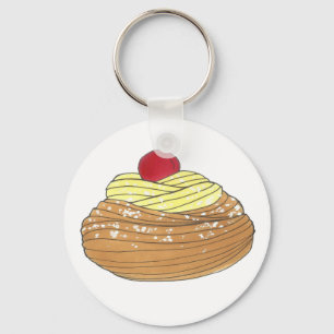 ZEPPOLE Italian Fried Dough Pastry Bakery Foodie Key Ring