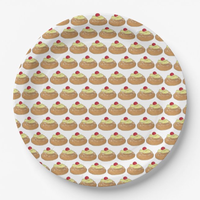 ZEPPOLE Italian Fried Dough Pastry Bakery Foodie Paper Plate (Front)