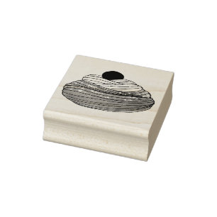 ZEPPOLE Italian Fried Dough Pastry Bakery Foodie Rubber Stamp