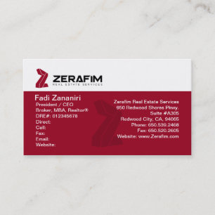 Zerafim Standard 2-Sided Business Card (w/Photo)