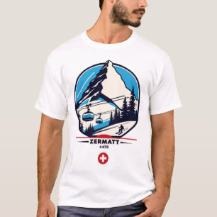 Zermatt 4478 - Skiing On The Problemhorn T-Shirt