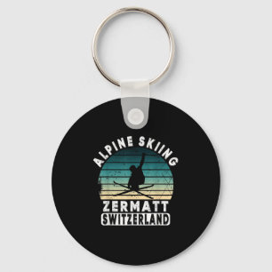 Zermatt Alpine Skiing Switzerland Mountains Swiss Key Ring