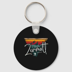Zermatt Alpine Skiing Vintage Swiss Alps Switzerla Key Ring