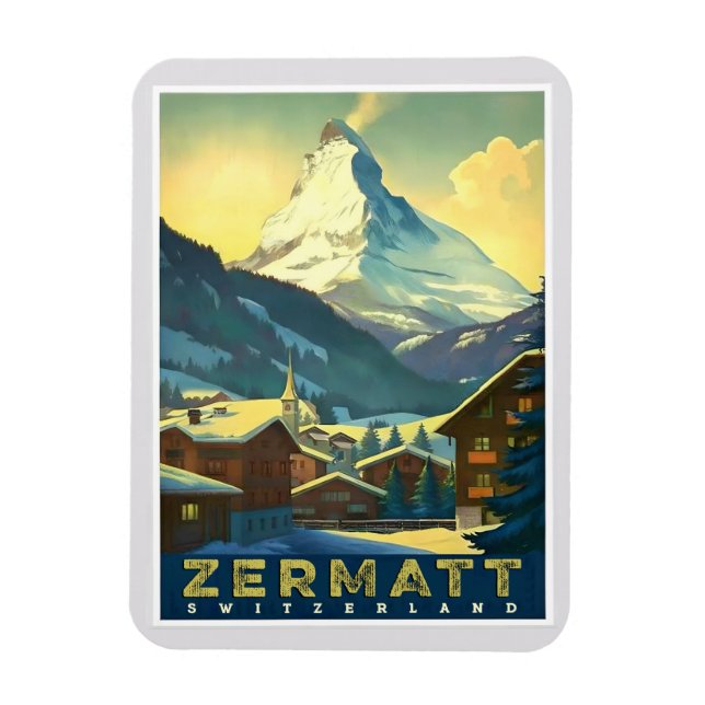 Zermatt - Capture the Majestic Matterhorn Magnet (Vertical)