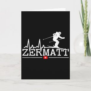 Zermatt Heartbeat Alpine Skiing Swiss Alps Switzer Card
