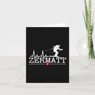 Zermatt Heartbeat Alpine Skiing Swiss Alps Switzer Card