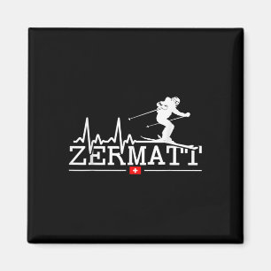 Zermatt Heartbeat Alpine Skiing Swiss Alps Switzer Magnet