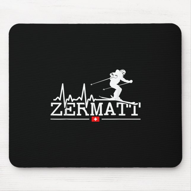 Zermatt Heartbeat Alpine Skiing Swiss Alps Switzer Mouse Pad (Front)