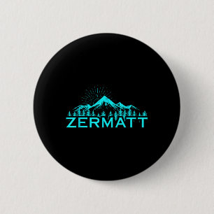 Zermatt Mountains Alpine Skiing Swiss Alps Switzer 6 Cm Round Badge