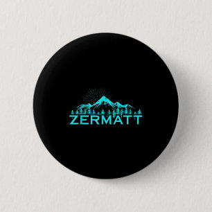Zermatt Mountains Alpine Skiing Swiss Alps Switzer 6 Cm Round Badge