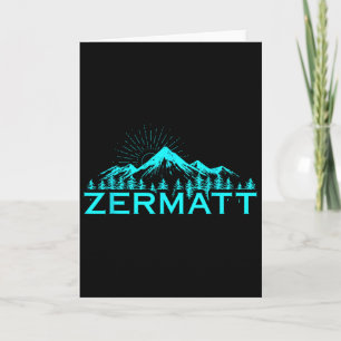 Zermatt Mountains Alpine Skiing Swiss Alps Switzer Card