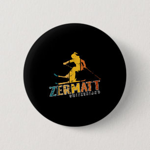 Zermatt Swiss Alps Alpine Skiing Switzerland Mount 6 Cm Round Badge