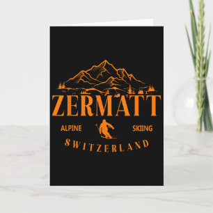 Zermatt Swiss Alps Alpine Skiing Switzerland Mount Card