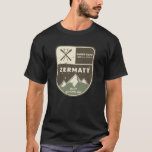 Zermatt Swiss Alps Valais Switzerland T-Shirt<br><div class="desc">Zermatt Ski Badge Design with elevation and location details.</div>