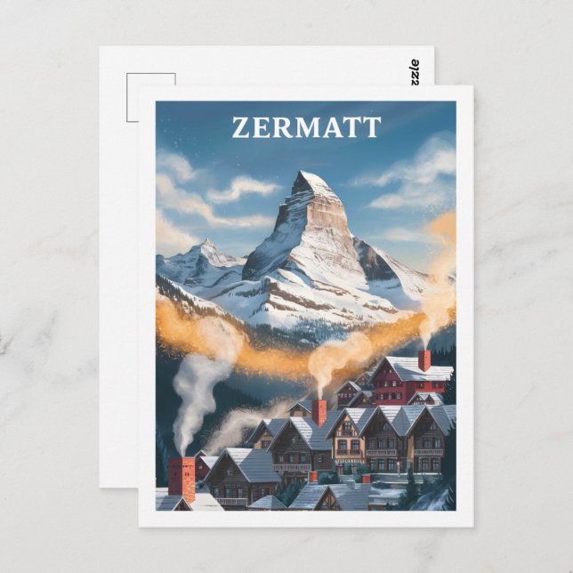 Zermatt Switzerland Famous Travel Place Postcard (Front/Back)