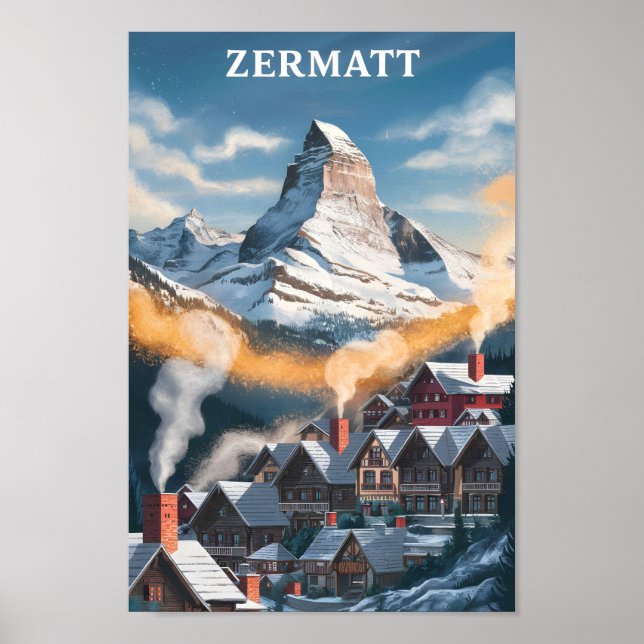 Zermatt Switzerland Famous Travel Place Poster (Front)