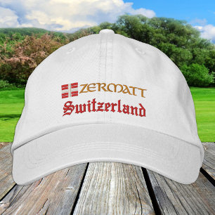 Zermatt & Switzerland fashion / Swiss Flag Patriot Embroidered Hat