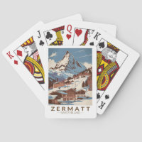 Zermatt Switzerland Illustration Travel Art Retro