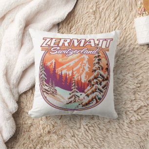 Zermatt switzerland logo cushion