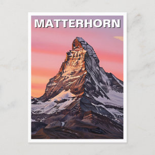 Zermatt Switzerland Matterhorn Sunset Postcard