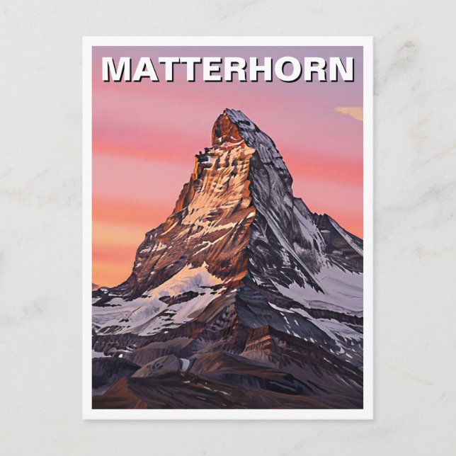 Zermatt Switzerland Matterhorn Sunset Postcard (Front)