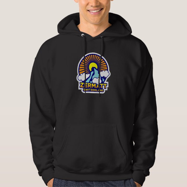 Zermatt Switzerland Matterhorn Swiss Shining Sun Hoodie (Front)