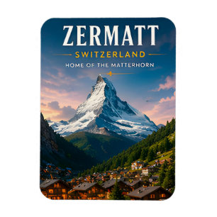 🏔️ Zermatt Switzerland Matterhorn Travel Decor ❄️ Magnet