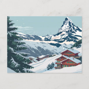 Zermatt, Switzerland Matterhorn Vintage Travel Postcard