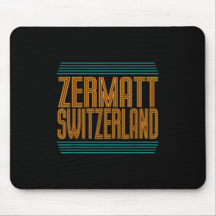 Zermatt Switzerland Retro Alpine Skiing Swiss Alps Mouse Pad