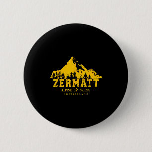 Zermatt Switzerland Ski Resort Alpine Skiing Swiss 6 Cm Round Badge
