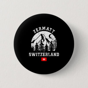 Zermatt Switzerland Ski Resort Alps Alpine Skiing  6 Cm Round Badge