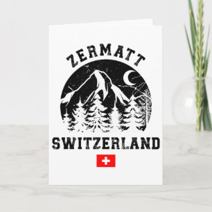 Zermatt Switzerland Ski Resort Alps Alpine Skiing Card
