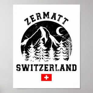 Zermatt Switzerland Ski Resort Alps Alpine Skiing Poster