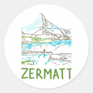 Zermatt Switzerland Souvenir Gift For Tourists Sti Classic Round Sticker