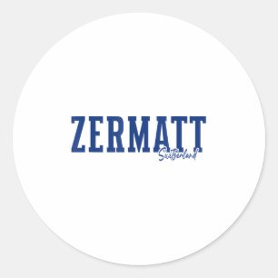 Zermatt Switzerland Swiss Alps Alpine Skiing Souve Classic Round Sticker