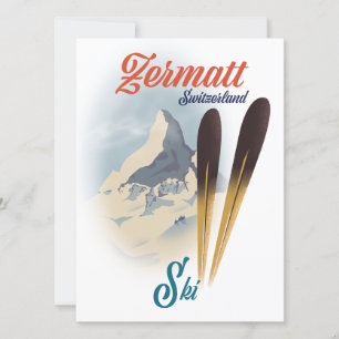 Zermatt Switzerland vintage ski poster