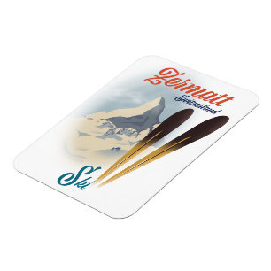 Zermatt Switzerland vintage ski poster Magnet